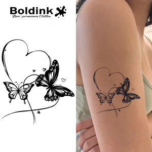 Boldink Butterflies and Heart Temporary TattooLasts To 15 Days New Technology Magic Waterproof Semi Permanent Sticker.