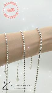 KC Jewelry 925 Silver Pearly Anklet/Rantai Kaki Gelang Kaki Bola-Bola 925 Perak Tulen/925纯银批珠脚链