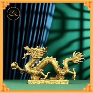 Tượng rồng đồ phong thủy trang trí bằng đồng thau nguyên chất Diệu Tâm