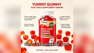 Careleaf Apple Cider Vinegar Gummies 1000mg Support Gut Wellness Apple Flavor 60 Count