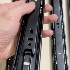 [3 Bi ĐEN] Bộ 2 thanh ray trượt hộc tủ màu ĐEN - Ray trượt 3 bi 3 tầng ngăn kéo tủ bản 42mm