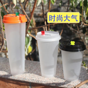 Thickened High-footed Coffee Milk Tea Cup Disposable Injection Molding Heat-resistant Leak-proof Plastic Cup for Catering