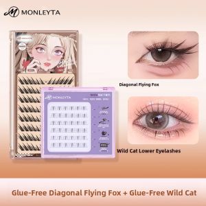 MONLEYTA | Natural Looking Thick Fake Eyelashes For Women European And American Style Comic Book Downward Flying Fox Clustered Eyelashes