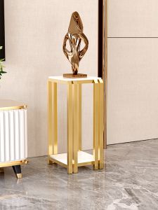 Modern Luxury Rock Plate Flower Stand Floor Mounted Living Room Balcony Display Shelf Ornament Rack Multi-layer Stand Bonsai Holder