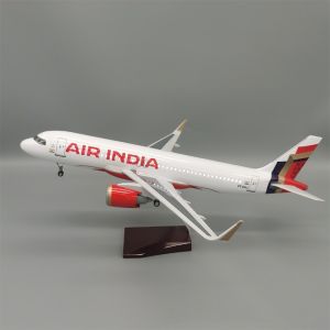 Scale 47cm Plane Models Air India A320neo Aircraft Resin Die-Cast Airplane With Base Desk Decor Gift Display Collection