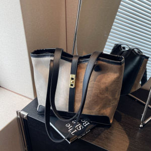 กระเป๋าถือทรงโตที่มีความจุขนาดใหญ่สำหรับผู้หญิง กระเป๋าสะพายไหล่แบบถือสำหรับเด็กนักเรียน กระเป๋าเดินทางแบบลำลองที่ใช้งานได้หลากหลาย