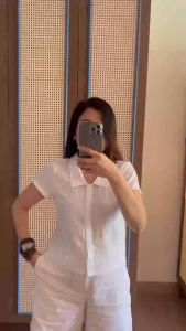 [JUNE LINEN] A29-Áo croptop Linen tưng premium. Ảnh chính chủ
