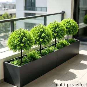Artificial Green Plants Ground Stake Fake Greenery Plastic Shrubs Plants For Outdoor Garden Patio Yard Landscaping Decoration