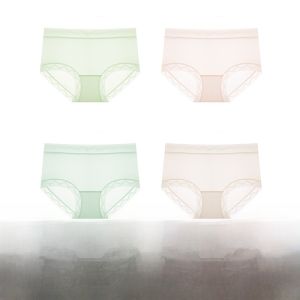 miiow | Ice Silk Seamless Womens Underwear Breathable Quick Dry Mulberry Silk Antibacterial Triangle Mask Panty Comfortable Youth Mid Waist