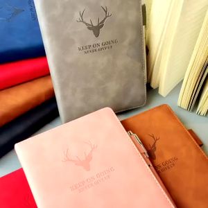 360 PAGES A5 deer student notebook soft leather-bound meeting notebook thicked notebook school supplies spring