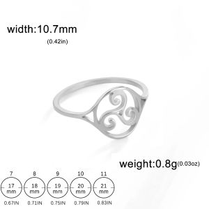 Skyrim | Triskele Triskelion Ring Stainless Steel Triple Spiral Amulet Finger Rings Vintage Jewelry Birthday Gift for Women