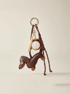 JINGQIAN | Miu Style Dachshund Bag Charm Weaving Detail
