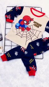 Alohapajamas Baju Tidur Anak Untuk 1-10Tahun Bahan Kaos /Piyama Anak Perempuan/Piyama Anak Laki Laki/Set Anak Perempuan/Setelan Anak Laki Laki / Stelan Anak Perempuan/Baju Tidur Anak Perempuan Motif 310 spiderman