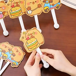 Kipas Lipat Capybara 6-Fold Folding Hand Fan Cute Cartoon Portable Cooling Fan INS Style Summer
