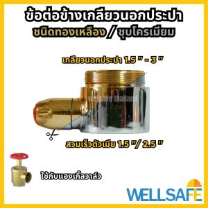 ข้อต่อข้างสวมเร็ว เกลียวนอกประปา ต่อแองเกิ้ลวาล์ว ชนิดทองเหลือง/ชุบโครเมี่ยม สำหรับตู้ดับเพลิง ข้อต่อข้างประปา ข้อต่อข้าง - Lazada