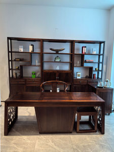 Modern Simplicity Black Ebony Wood Real Wood Tea Table Chair Set Sung Style Aesthetic Villa High End Tea Room Furniture