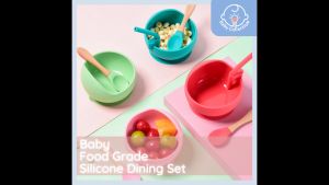 Baby Silicone Dining Set Feeding Set Food Safe Silicone BPA Free Suction Baby Training Set Makan Bayi Silikon 婴儿餐具 婴儿碗