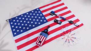 15PCS American Flag Golf Accessories Kit Include Golf Towel Plastic Golf Tee Golf Ball Bag with Hook Golf Divot Tool with Magnetic Ball Marker Golf Club Brush Golf Gifts for Men