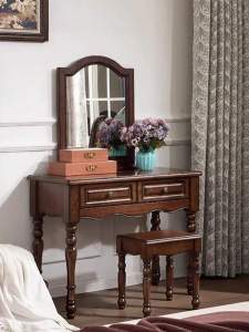 Compact Retro Style Wooden Vanity Set
