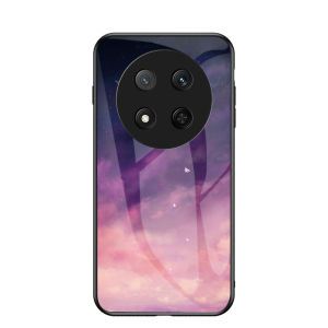 Honor X9C Dreamy Night Sky Glass Painting Phone Case Soft Silicone Edge Ultra Thin Shockproof for Men And Women New Model Huawei Protection