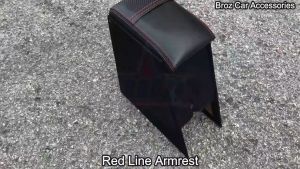 🌟High Quality🌟Custom Made Kereta Armrest Leather Wood Car Armrest Letak Tangan PVC Red Line Korean Wine Series  For Nissan Grand Livina