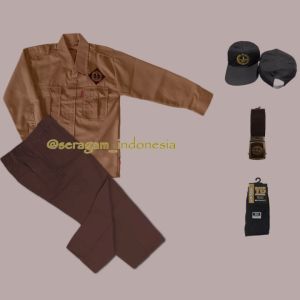 Setelan Seragam Pramuka SD Lengkap Laki Baju Panjang Celana Panjang