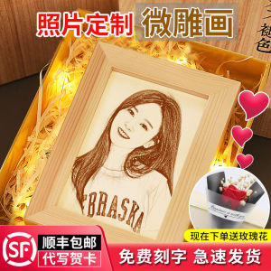 ของขวัญวันเกิดสำหรับผู้หญิง ภาพสลิมไลน์ไม้ รูปภาพที่ระลึกที่สร้างสรรค์และใช้งานได้จากต้นไม้แท้
