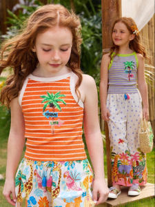 PPTOWN | Sleeveless Colorblock Striped Childrens Top