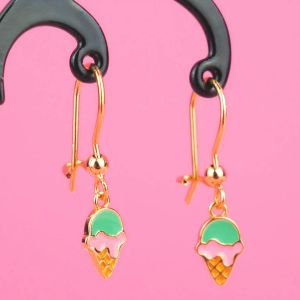 Collexion Minty Ice Cream Dangle Earring Anting Anak Lapis Emas Gold Plated CX76210005G