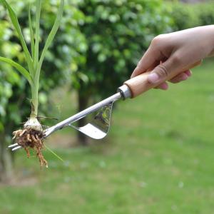 Manual Grass Weeding Remover Plant Digging Puller Transplanting Gardening Tool Stainless Steel Wood Handle Weeding Fork Home & Garden Planting Hand Tools Lawn