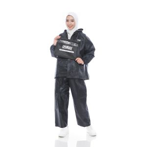 Jas Hujan Pria Wanita Setelan Celana By Akula Bahan Karet Pvc 025 Tebal Elastis ANTI REMBES