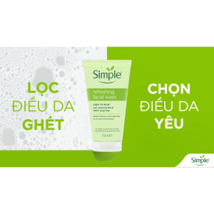 Sữa rửa mặt Simple giúp kiềm dầu ngừa mụn cho da mụn nhạy cảm & không chứa xà phòng 150ml [CHÍNH HÃNG ĐỘC QUYỀN]
