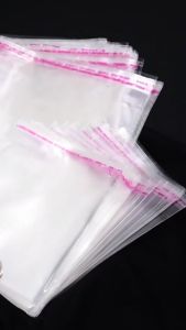 Plastik OPP Bening Seal Lem Perekat Roti Sendok Undangan Acesoris 100Pcs Ukuran Lengkap