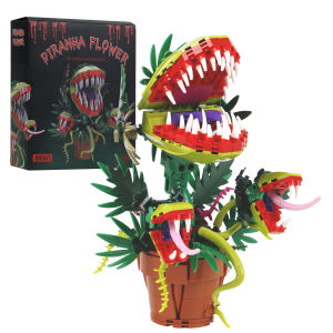 Creative Carnivorous Potted Plant Man-Eating Flower Building Blocks Home Decoration Collection Brick Toy Gift For Teenager Adult