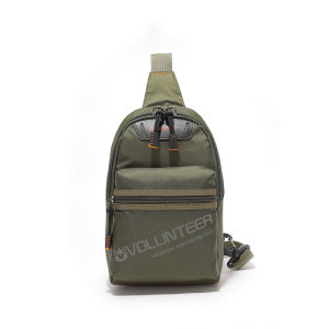VOLUNTEER | Outdoor Oxford Cloth Mens Crossbody Bag Sports Canvas Single Shoulder Bag Casual Style Zipper Closure Multifunctional Chest Bag