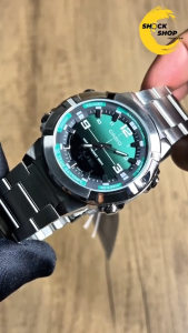 CASIO นาฬิกาผู้ชาย รุ่น AMW-880D-3A สเตนเลสสตีล หน้าปัดสีเขียว คาสิโอ