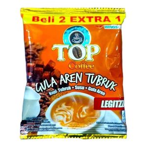 kopi Top gula aren 22gr 10pcs 1 renceng kopi gula aren wingsfood renceng murah promo