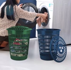 Keranjang Baju Kotor Bulat Set Tutup Serbaguna / Laundry Basket Keranjang Cucian Pakaian Kotor Laundry Bag