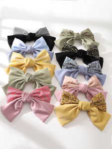 Large Butterfly Knot Hair Clip School Style Back of Head Hair Accessory Trendy Korean Version Girls Checkered Hair Decor