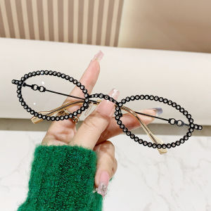 แว่นกันแดดทรงกลมสไตล์วินเทจแบบเต็มเพชรสำหรับผู้หญิง เลนส์ PC ป้องกันแสงแดด สไตล์ย้อนยุค เลนส์กันแดดสำหรับถ่ายภาพ