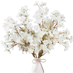 Pink Artificial Silk Cherry Blossom Flowers Branches Fake Peach Blossom Arrangement Accessory for Vase  Home Wedding Table Decor