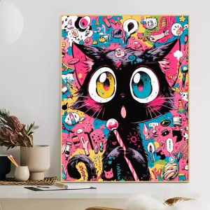 Dopamine Cat Diamond Painting Full Drill 2025 New Cross Stitch Diamond Living Room Healing Cartoon Handmade DIY