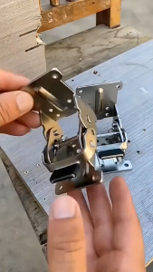 Engsel Siku Press System 90-180° Braket Kaki Meja Lipat Besi Untuk Sofa Dan Meja Termasuk Skrup