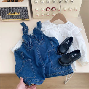 Rabbit Ears Denim Suspender Dress Set