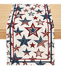 VIKAMA is Creating a Retro Patriotic Atmosphere With This Independence Day Table Runner For Your Fireplace Or Dining Table