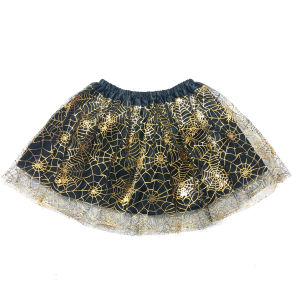 Kids Halloween Spiderweb Tutu Skirts Set:featuring glittering spiderweb patterns Fluffy tulle comfy fit