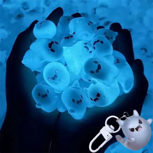 【XZxinzhan】Halloween Keychain Glow-in-the-Dark Ghost Key Chain Cartoon Jelly Doll Phone Pendant Headphone Case Charm Bag Decor Car Key Ring