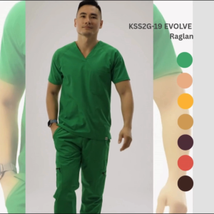 Scrub Suit 2nd Gen KSS2G-19 EVOLVE Raglan Styled Sleeves Top 6-pocket Jogger Pants