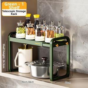 Multifunctional Double Layer Kitchen Shelving Unit