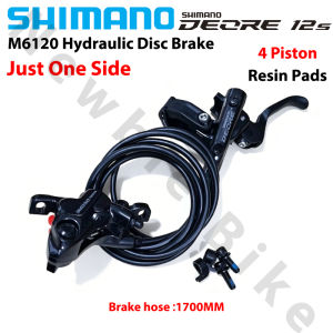 SHIMANO | SHIMANO Deore M6120 Brake Lever Just One Side for MTB Bike Resin Hydraulic BL-M6100 BR-M6120 Disc 4 Piston Left Rear 1700MM